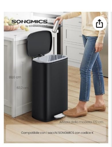 13 Gallon Kitchen Garbage Can Stainless Steel New Black Or Brown