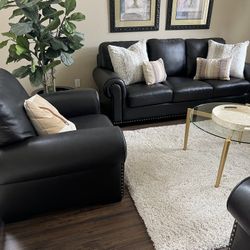 Abbyson 4-piece Top-Grain Leather Sofa Set