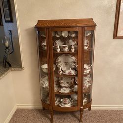 Beautiful Antique China Cabinet ( Not A Reproduction)