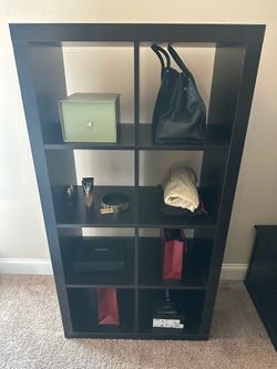Black Cube Storage Shelf / Bookcase — 8-Cube Organizer