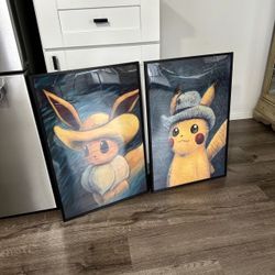 Pokemon Pikachu And Eevee Wall Art 