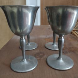 Vintage Genuine Pewter Goblets