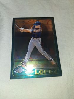 2001 Luis Lopez, Milwaukee Topps chrome Refractor, Card # 419