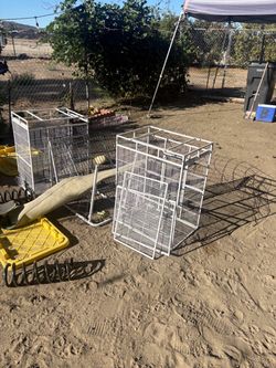 Bird cage and black totes