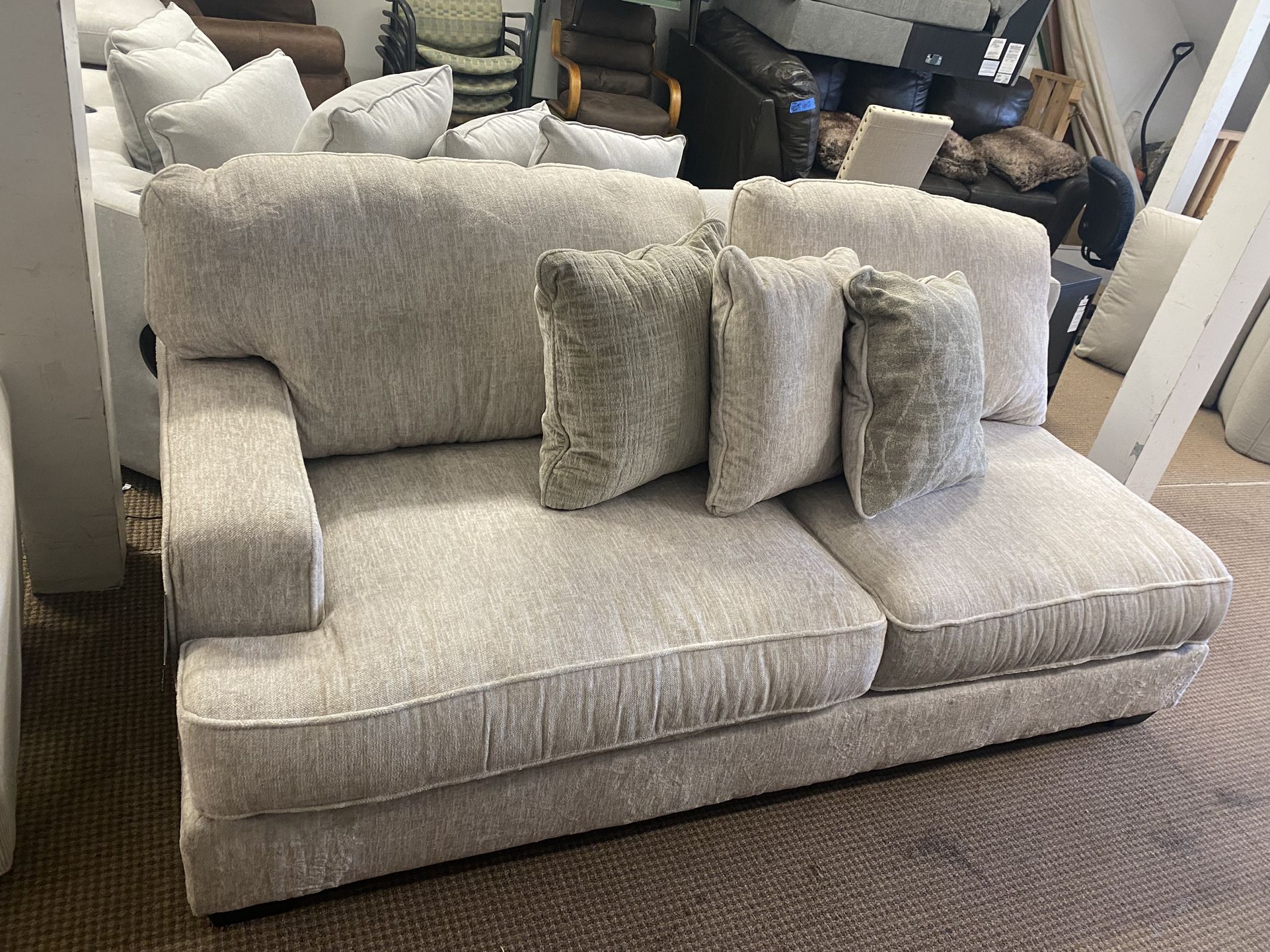NEW BEIGE PARTIAL SECTIONAL  SOFA 