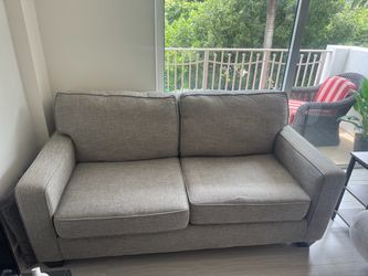 Gray Fabric Two-Seat Sofa with pull out bed
