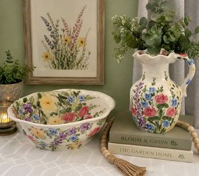 Gift For Her- Floral Bowl and Vase