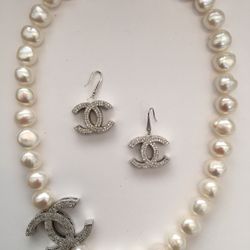 Freshwater Pearls, CZ, Sterling Silver And Metal