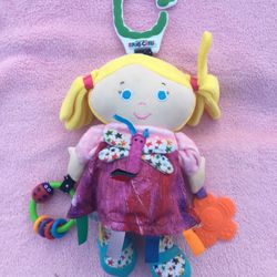 The World of Eric Carle Rattle Blonde Doll Plush Toy Crinkle Stroller Clip On