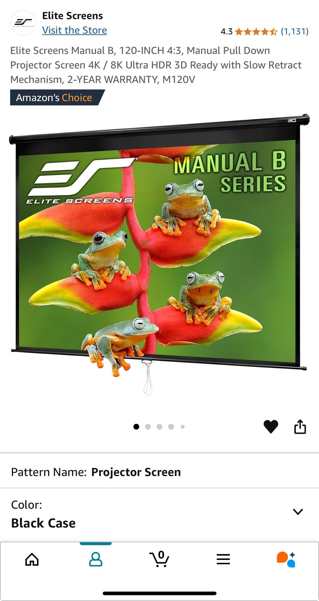 Elite Screens - Projector Screen 120-INCH 4:3