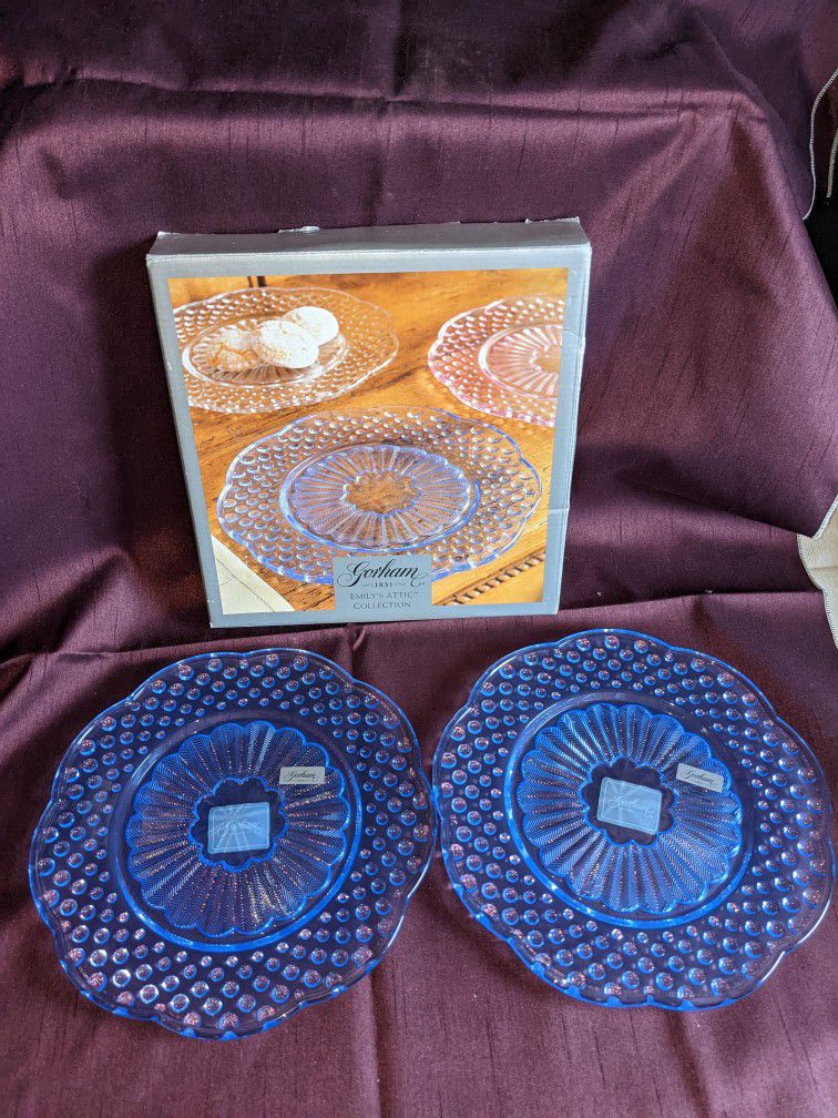 Gotham 1831 Emily's Attic Collection 81/2" Dessert Plates Blue, Made In Germany, New In Box, Set Of 2