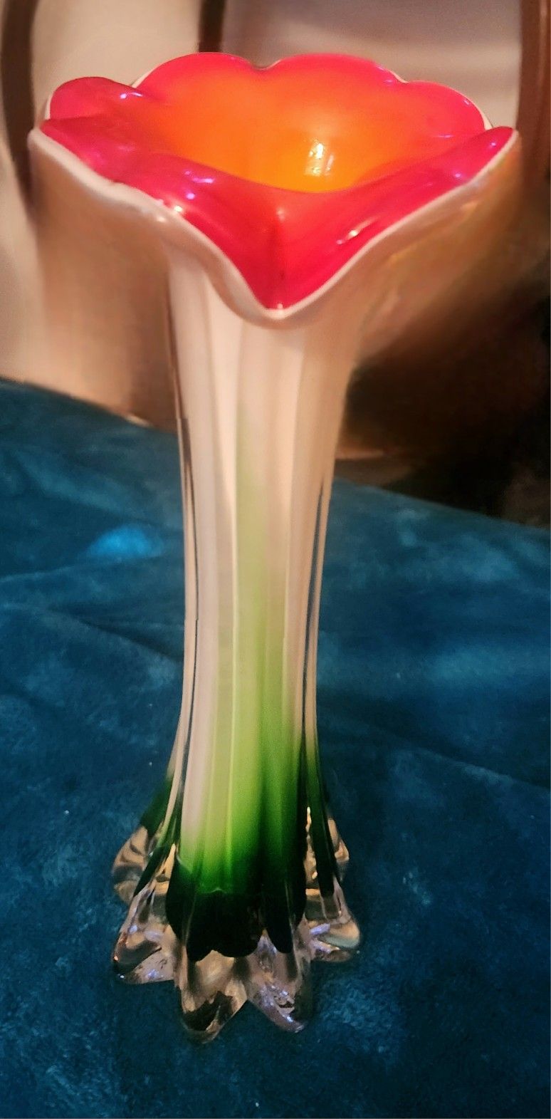Vintage Murano Style Jack And The Pulpit Vase