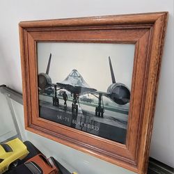 The SR-71 Blackbird Military Aircraft Jet, Picture Framed.