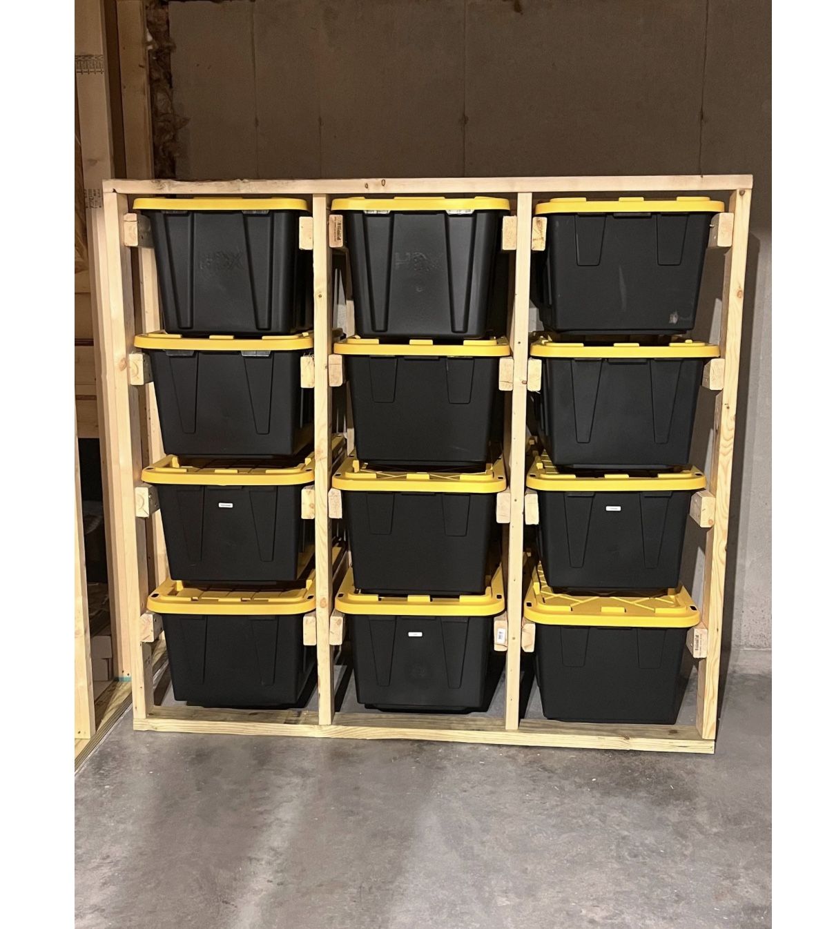 27 Gallon Tote Storage Racks (Custom Made)