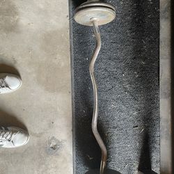 Curl Bar Spin Lock W/ 70 Lbs 