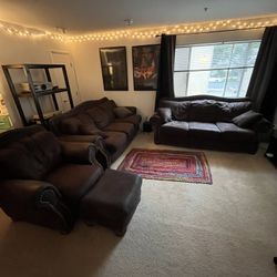 2 Couches with Love Chair & Ottoman