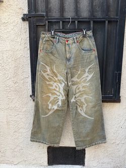 Vitriol Cyberfly Verona Petrol Wash Wide Leg Jeans Size 14