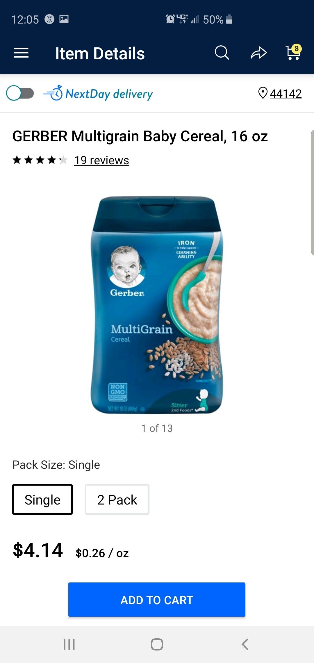 Gerber Multigrain Baby Cereal, 16 Ounce