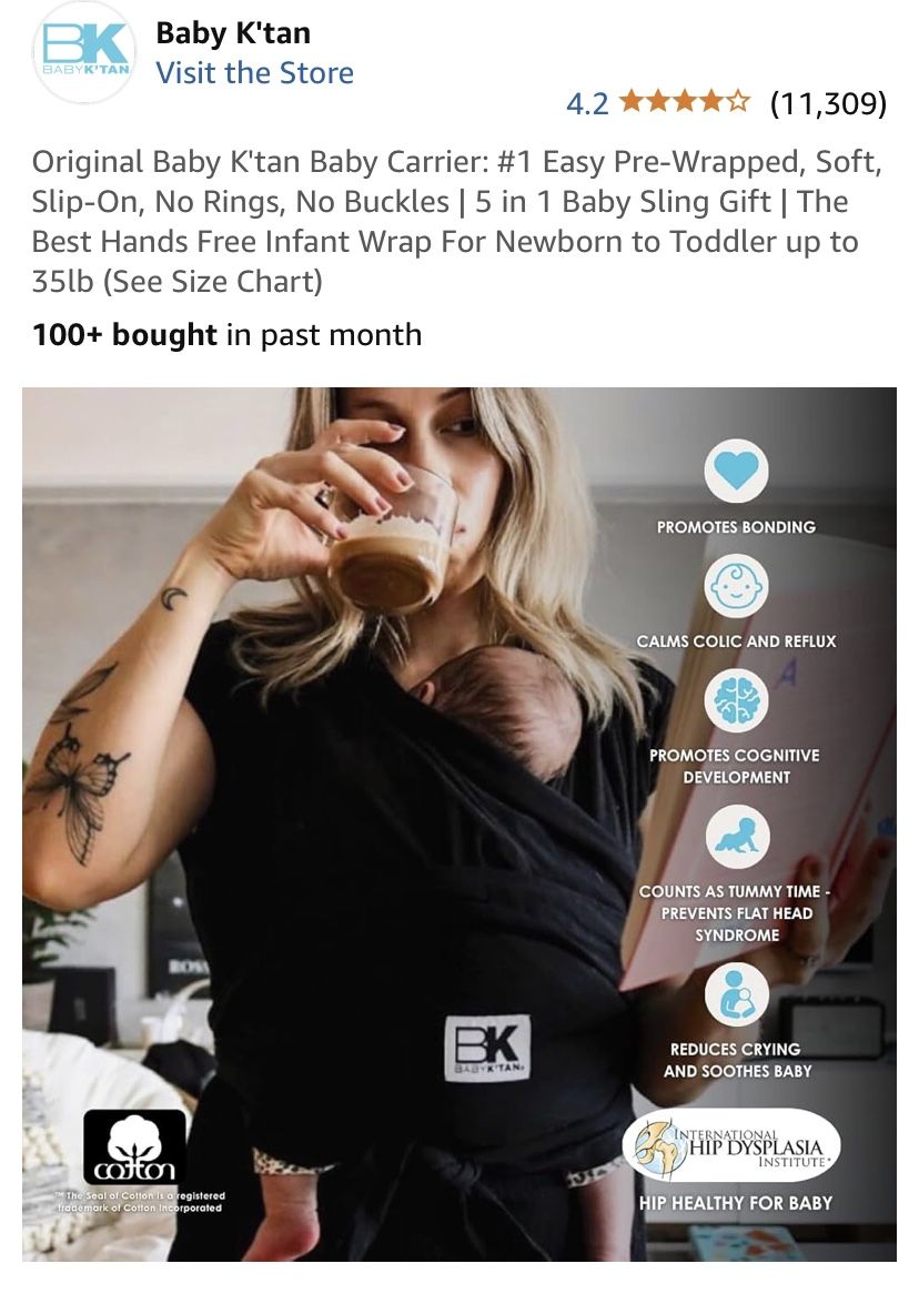 Original Baby K'tan Baby Carrier - Small Size