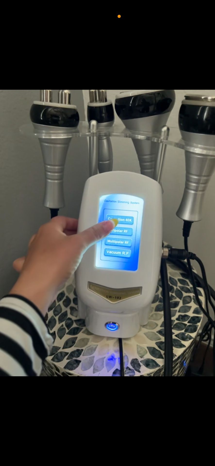 Body shaping instrument RF cavitation