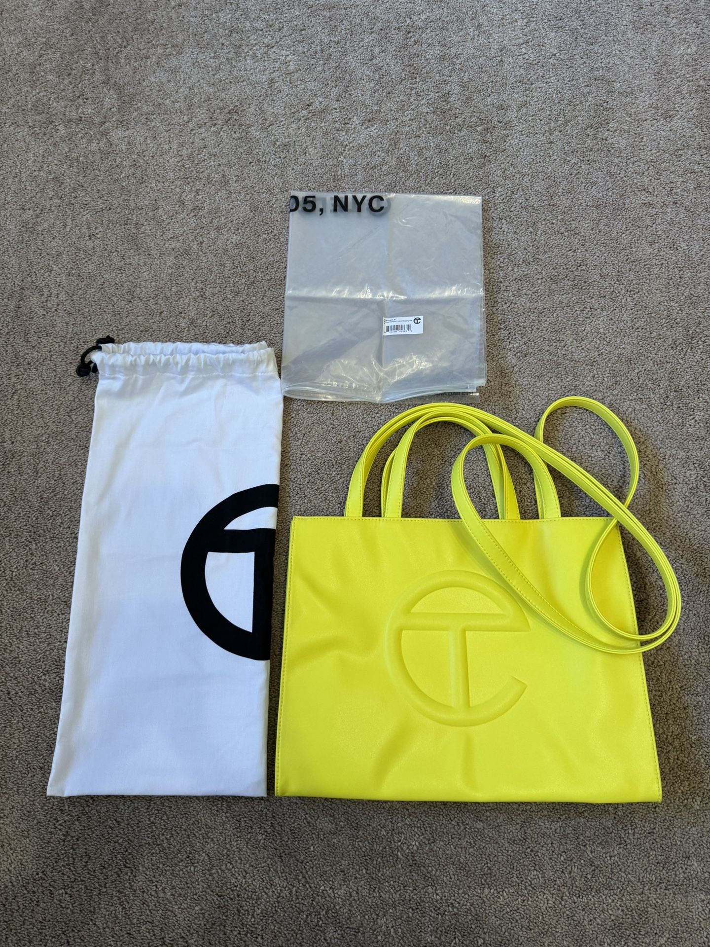 Highlighter Yellow Medium Shopping Bag