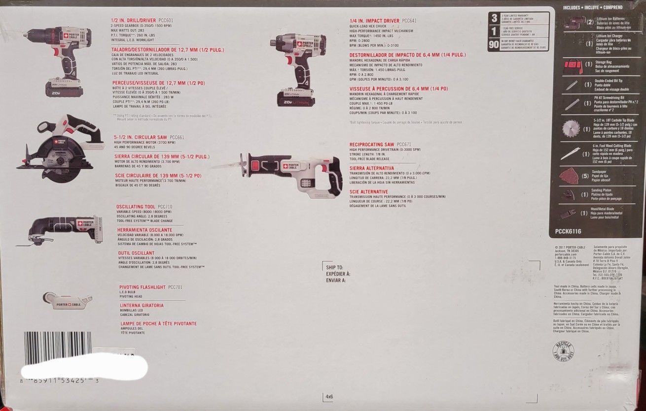 Porter 30v Lithium tool combo kit