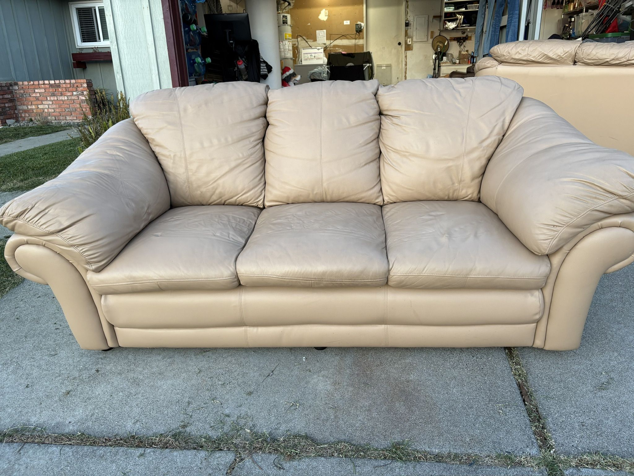 Leather Light Brown Couch