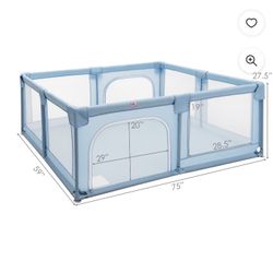 Baby Playpen Extra Large Activity Center With Gate Blue