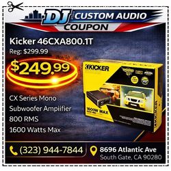 Kicker 46CXA800.1T CX Mono Subwoofer Amplifier 1600 Watts CXA800.1 🚨 Payment Options Available 🚨 No Credit Needed 🚨 