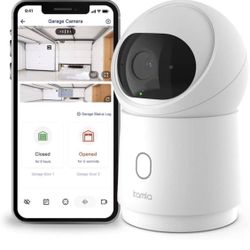 Garage Camera, 2K Smart Garage Camera 2 Doors Detecting Open/Close Alert , Night Vision, Pan/Tilt WiFi 2-Way Audio, No Subscription & Sensor Needed In
