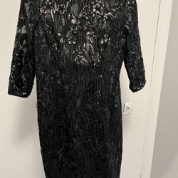 Black Sequin Cocktail Dress From Aidan Mattox  NWT
