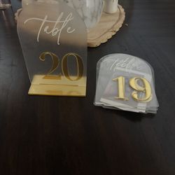 Gold Table Number 1-20
