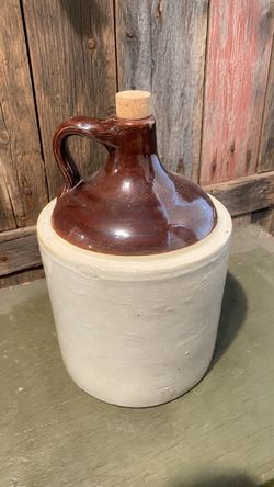 Antique Pre 1940s Moonshine Jug Pottery Crock