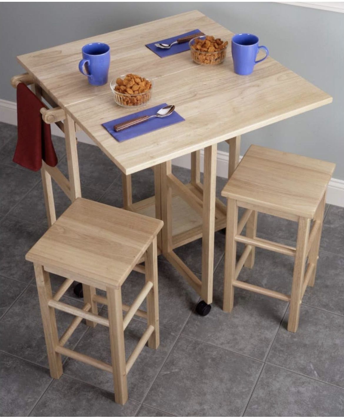 Small Space Folding Table With Two Chairs