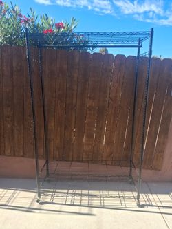 Black Wire Garment Rack with Shelves