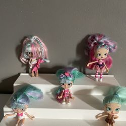 5 Shoppie Shopkins Dolls Hair Washed & Restyled 