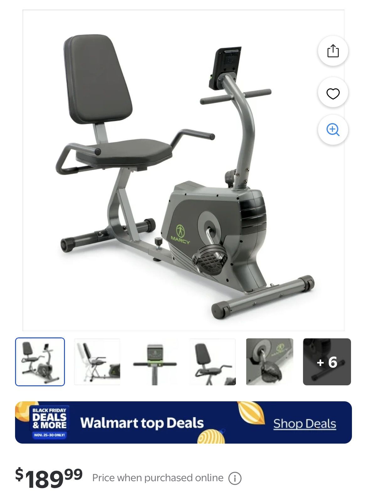 Marcy Magnetic Recumbent Exercise Bike