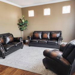 Beautiful Leather Sofa Set