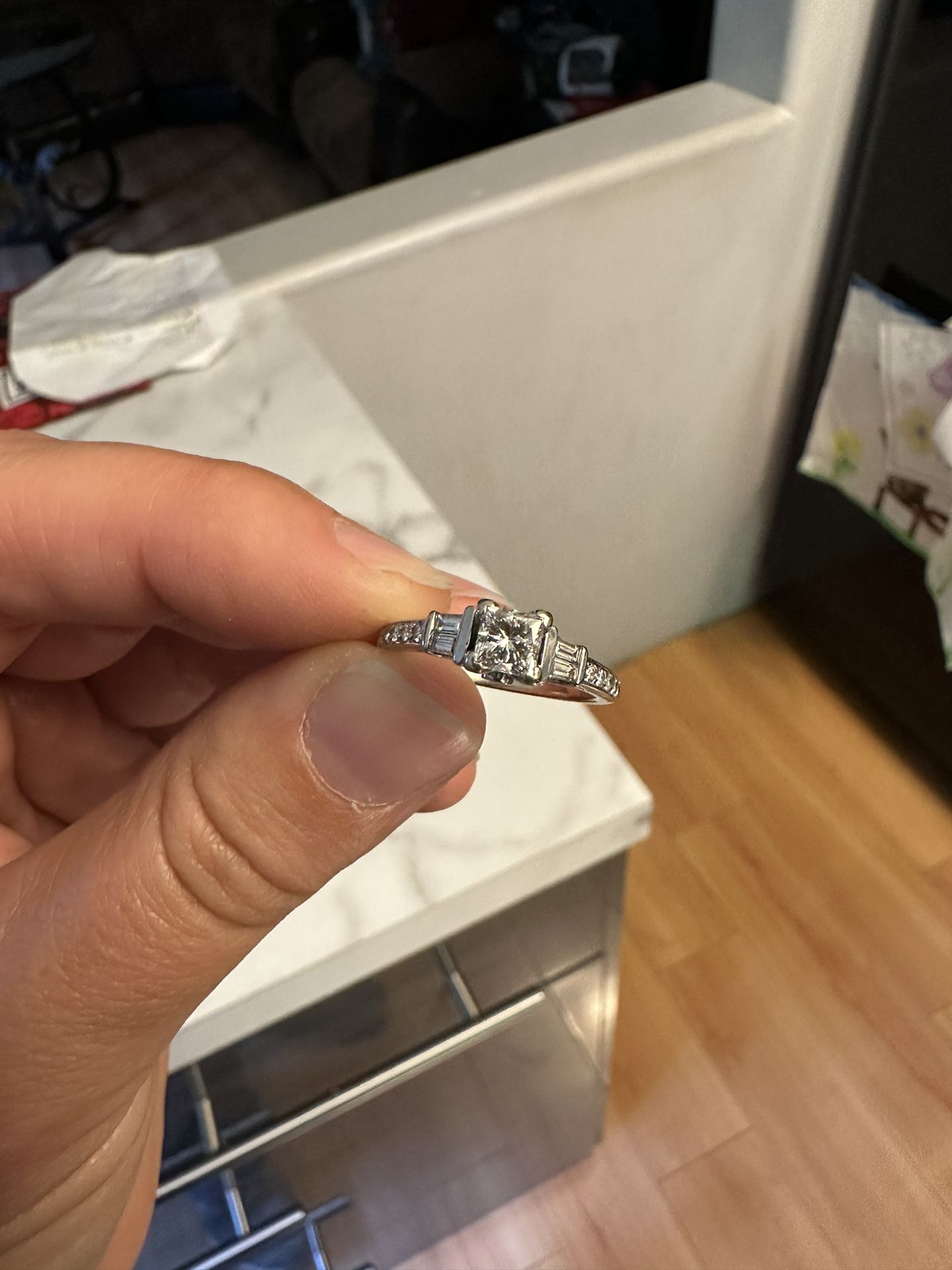 14k Princess Cut Diamond Ring