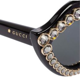 Gucci Black GG 3867/S Crystal Embellished Cat Eye Sunglasses