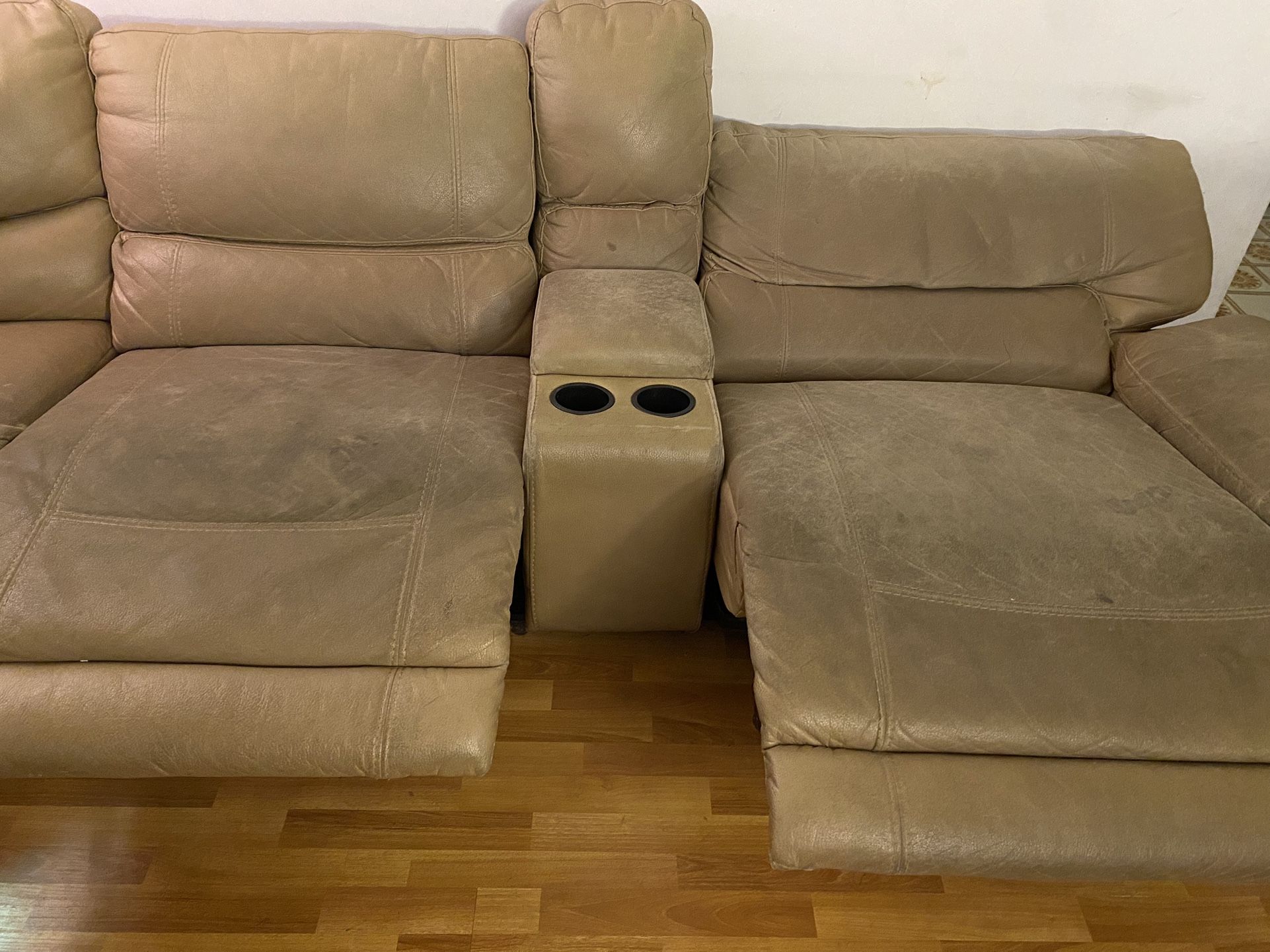 Beige Sectional Couch 
