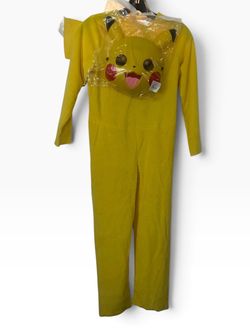 Kids Pikachu Pokemon Costume Jumpsuit Mask Size L (10-12)