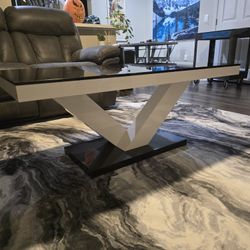 Coffee Table Black And White Gloss