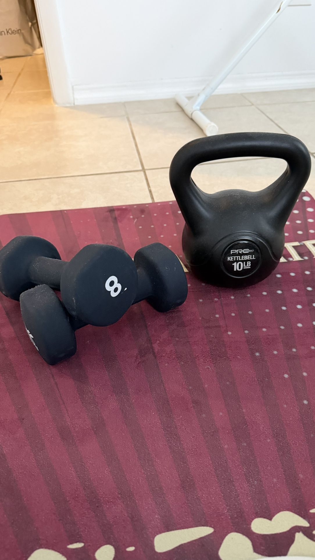 Workout Set – Dumbbells 8 lb, 10 lb Kettlebell + FSU Seminoles Mat