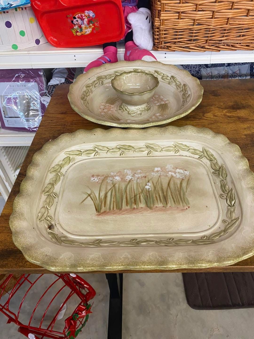Cheri Blum 222 FIFTH Narcissus Serving Platter and chip and dip bowl