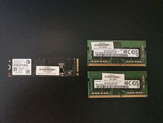 Laptop Memory 16gb ram ddr4 and 512gb m2 ssd