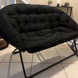 Folding Black Padded Loveseat Chair (Target)