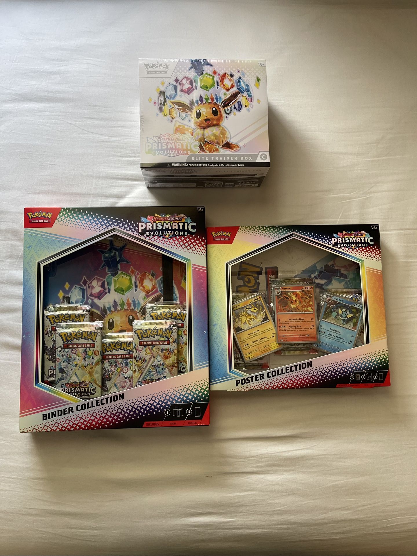 Pokemon Scarlet and Violet Prismatic Evolutions ETB, Poster and Binder Collection Factory Sealed