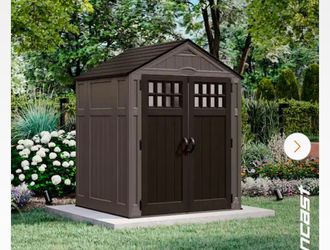 Suncast
6 ft. W x 5 ft. D Plastic Resin Storage Shed with Floor (34 sq. ft.) in Dark Taupe (Gray)