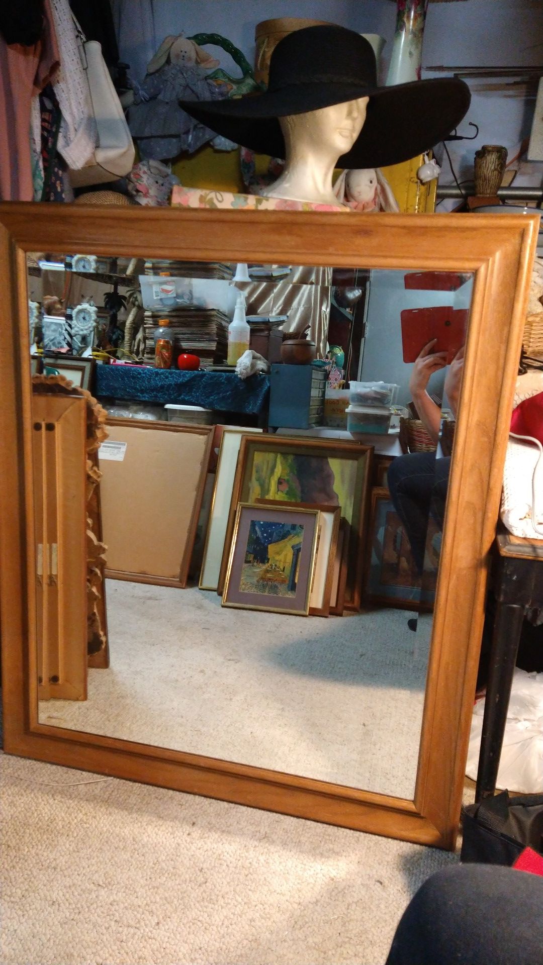 Large framed wall mirror